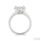 1/4 Ctw Lovebright Round Cut Diamond Bridal Ring in 14K White Gold
