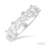 1 Ctw Scatter Marquise and Round Cut Diamond Fashion Band in 14K White Gold