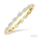 5/8 Ctw Marquise Cut Diamond Eternity Wedding Band in 14K Yellow Gold