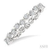 5/8 Ctw Curvy Zig-Zag Round Cut Diamond Eternity Wedding Band in 14K White Gold