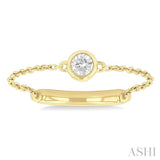 1/20 Ctw Petite Bezel Set Diamond Fashion Chain Ring in 10K Yellow Gold