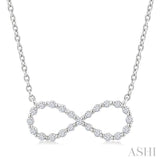 1/8 Ctw Petite Infinity Round Cut Diamond Fashion Pendant With Chain in Sterling Silver