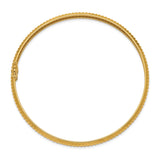 14k Polished Textured 5.00mm Flexible Round Bangle Bracelet
