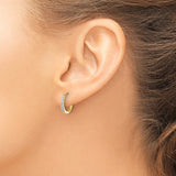 14k 1/6 carat Diamond Hinged Hoop Earrings