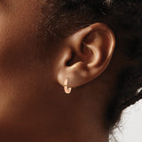 14k Rose Gold 1.8mm Round Hinged Hoop Earrings