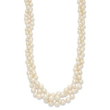 14k 5-9mm White Semi-Round Freshwater Cultured Pearl Multi-strand 19 inch Necklace