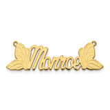 14k Yellow Gold Butterfly Name Plate