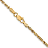14K 24 inch  2.25mm Diamond-cut Milano Rope with Lobster Clasp Chain