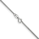 14K White Gold 18 inch 1.4mm Curb  with Spring Ring Clasp Pendant Chain