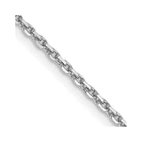 14K White Gold 20 inch 1.4mm Diamond-cut Round Open Link Cable with Lobster Clasp Chain