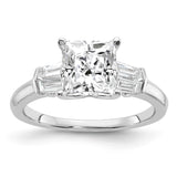 14k White Gold 2 carat Certified Lab Grown Diamond VS+ F+ Princess Complete Three Stone Engagement Ring