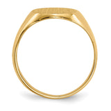 14k 10.5x12.0mm Closed Back Signet Ring