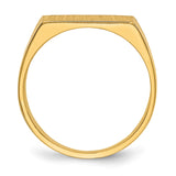 14k 13.0x7.0mm Closed Back Signet Ring