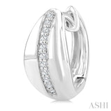 1/6 Ctw Round Cut Diamond Bold Fashion Hoop Earrings in 10K White Gold