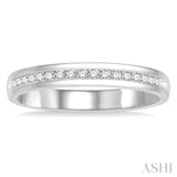 1/4 Ctw Round Cut Diamond Channel Men's Band 14K White Gold
