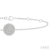 1/6 Ctw Petite Circular Disc Round Cut Diamond Fashion Bracelet in 10K White Gold