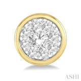 1/3 Ctw Lovebright Round Cut Diamond Bezel Stud Earrings in 14K Yellow and White Gold