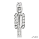 1/5 Ctw Petite Paperclip Round Cut Diamond Fashion Huggies in 10K White Gold