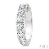 2 1/2 Ctw Round Cut Diamond Hoop Earrings in 14K White gold