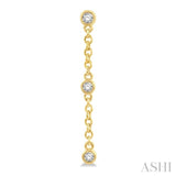 1/6 Ctw Circular Shape 3-Station Round Cut Diamond Drop Earring in 10K Yellow Gold