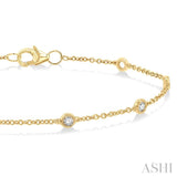 1/3 Ctw Rose Cut Diamond Link Chain Bracelet in 14K Yellow Gold