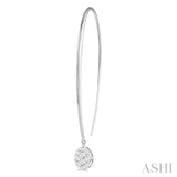 1/2 Ctw Oval Shape Dangler Lovebright Round Cut Diamond Earrings in 14K White Gold