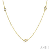1/3 Ctw Round Cut Diamond Station Necklace in 14K Yellow Gold