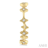 1/5 Ctw Star Shape Accent Round Cut Diamond Hoop Earrings in 14K Yellow Gold