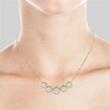 3/4 Ctw Circular Mount Lovebright Round Cut Diamond Necklace in 14K Yellow & White Gold