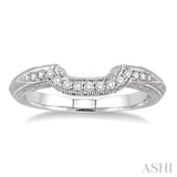 1/10 Ctw Round Cut Diamond Matching Wedding Band in 14K White Gold