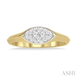 1/5 Ctw Marquise Shape Lovebright Round Cut Diamond Ring in 14K Yellow and White Gold