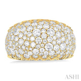 3 1/3 Ctw Round Cut Diamond Fashion Dome Ring in 14K Yellow Gold