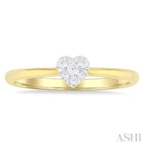 1/10 Ctw Lovebright Petite Heart Shape Round Cut Diamond Fashion Ring in 10K Yellow Gold