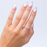 1/20 Ctw Initial 'B' Round Cut Diamond Fashion Ring in 10K White Gold