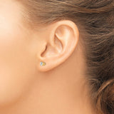 14k 4mm Round CZ Stud Earrings