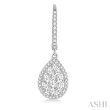 3/4 Ctw Pear Shape Diamond Lovebright Earrings in 14K White Gold