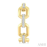 1/10 Ctw Bold Open Window Octagonal Shaped Round Cut Diamond Fashion Hoop Earrings in 10K Yellow Gold