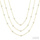 7 Ctw Bezel Set Round Cut Diamond 60-Inch Long Station Necklace in 14K Yellow Gold