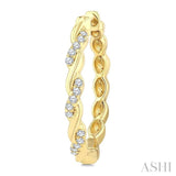 1/8 Ctw Entwined Round Cut Diamond Fashion Hoop Earring in 10K Yellow Gold