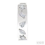 1/3 Ctw Mixed Cut Diamond Fashion Hoop Earrings in 14K White Gold