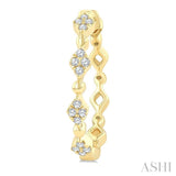 1/6 Ctw Kite Shape Motif and Ball Bead Link Round Cut Diamond Fashion Hoop Earrings in 10K Yellow Gold
