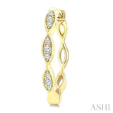 1/6 Ctw Marquise Shape Carving Round Cut Diamond Fashion Hoop Earrings in 10K Yellow Gold