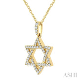 1/4 Ctw Star Of David Round Cut Diamond Fashion Pendant With Chain in 14K Yellow Gold