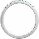 14K White Gold Natural Emerald Stackable Ring