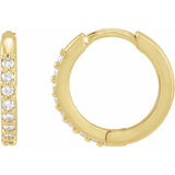 14K Yellow Gold 1/6 CTW Lab-Grown Diamond Hinged 10 mm Hoop Earrings