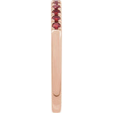 10K Rose Gold Natural Mozambique Garnet Stackable Ring