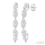 3/4 Ctw Marquise Cut Diamond Fashion Half Hoop Earrings in 14K White Gold