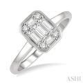 Emerald Shape Bezel Set Fusion Diamond Ring