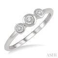Stackable Round Shape Past Present & Future Diamond Promise Ring