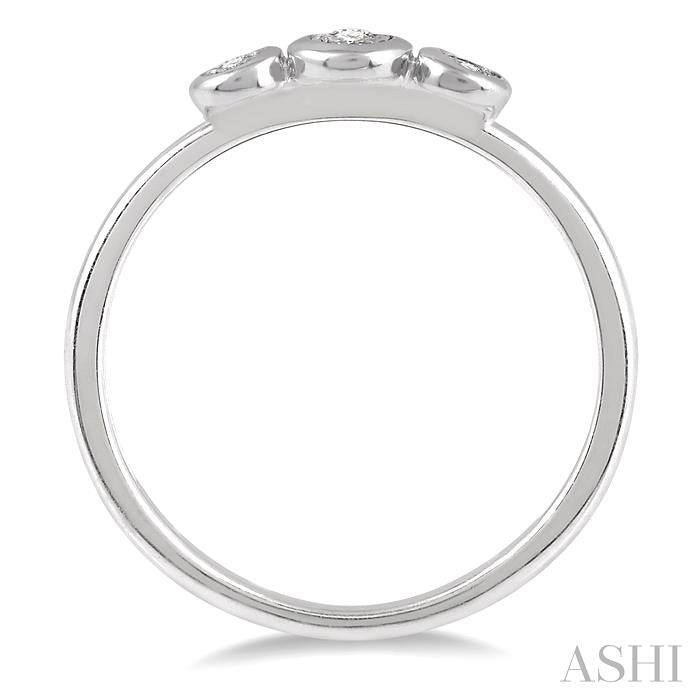 Stackable Round Shape Past Present & Future Diamond Promise Ring